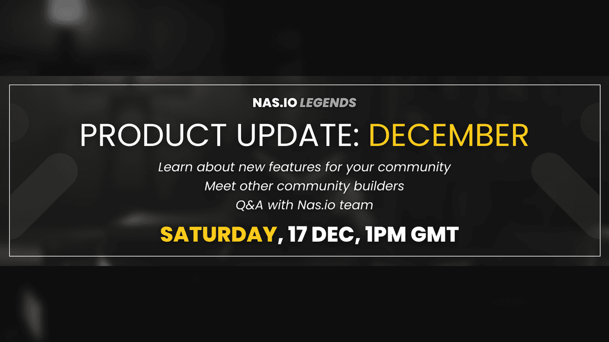 NAS.IO Product Update - December